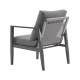 Gray Aluminum Lounge Chair with Sleek Rope Accents and Comfortable Cushions, Perfect for Modern N767P237034G