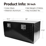 36 inch Heavy Duty Black Aluminum Tread Tool Box Truck Trailer Underbody StorageLocks With T-Handle W1239123722