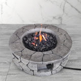 9'' H x 28'' W Fiber Reinforced Concrete Outdoor Fire pit B120141824