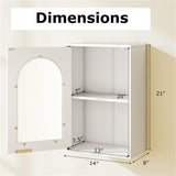 Wall-Mounted Bathroom Cabinet/Medicine Cabinet - Wavy Design Tempered Glass Door, 22 lbs Bottom 79949420