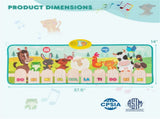 Kids Piano Play Mat with Animal Sounds - 10 Music Keys, Foldable for Outdoor Use, Soft & Easy to 42199528