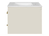 24" Bathroom Vanity Set Wall Mounted for Small Space, Bathroom Cabinet with Ceramic Sink, 2 Drawers N710P286704Y