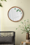D20x1.5"Transitional Decor Style Mango Wood Wall Mirror Wall Decor with Frame of Solid Mango Wood W2078130544