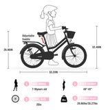 Multiple Colors,Girls Bike with Basket for 7-10 Years Old Kids,20 inch wheel ,No Training Wheels W1019P171907