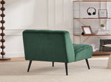 24.4" Wide Modern Upholstered Armless Chair with Black Metal Legs, Velvet Accent Chair for Living W3098P308778