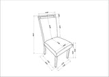 Contemporary Full Back Upholstered Dining Side Chair 2pc Set Gray Standard Height Dining Room Wooden B011P197714