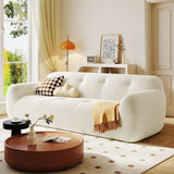 U_Style 85.8" Wide Chenille Fabric 3-Seater Sofa Tufted Style, Full Sponge Compression Design, N711P281401A