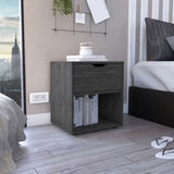 Aberdeeen 19.7-Inch High Nightstand End Table with Open Shelf B200P173172