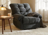 Dark Gray Recliner Chair, Overstuffed Armchair, Manual Recliner, Living Room Seating, Reading Chair, 07638741