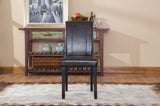 Urban Style Solid Wood Leatherette Padded Parson Chair, Brown, Set of 2 T2574P164533