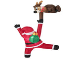 8.5ft Inflatable Climbing Santa with Reindeer - Built-in LED Lights Weather-Resistant Polyester Xmas 39727604