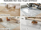 46"x55" Tempered Glass Office Chair Mat for Carpeted or Hardwood Floors,Clear 80193287