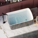 49'' x 28'' Acrylic Freestanding Soaking Bathtub, Square-shape Japanese Soaking Hot Tub, Sit-In W1573P170472
