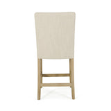 Contemporary Fabric Button Tufted 26 Inch Counter Stools, Set of 2, Beige 71254.00BGE