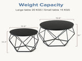 Small Round Coffee Table Set of 2, Nesting Side Tables for Living Room or Bedroom, Modern Accent End 51378901