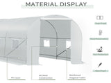 Walk-In Tunnel Greenhouse, Large Garden Hot House Kit with 6 Roll-up Windows & Roll Up Door 15' 7' 22733022