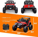 48.4" Ride On Car for Kids, Battery Powered Electric Car with 2 Seats, Remote Control, 14" 17457915
