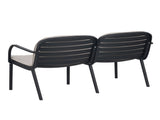 Luna Outdoor Patio PP Loveseat, Black Frame with Beige Cushion N775P272741B