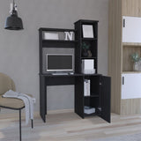 Carson Computer Desk with Hutch, Single Door Cabinet, Expansive Work Surface and 3-Tier Storage B070P188877