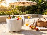 3-in-1 Outdoor Cooler Side Table, 6.2 Gallon Insulated Ice Bucket Table, All-Weather HDPE PP Patio 54429576
