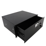 ZNTS 19" 4U Steel Plate DJ Drawer Equipment Cabinet with Keys Black 24357019