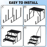 ZNTS Swimming Pool Ladder Above Ground Pools,3 Step Stool Ladder with Handrails, 440 lb Capacity SPA 00390697