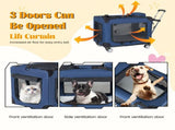 2 in 1, 28'' Collapsible Travel Dog Crate for Medium Large Dogs, Rolling Pet Carrier with Wheels, 53409239
