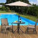 Brown Patio Swing Single Glider Chair Rocking Seating Steel Frame Garden 50094365