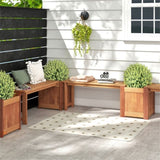 ZNTS Outdoor bench with planter box, teak 57707111