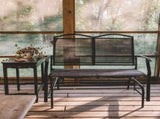 2-Person Outdoor Glider Bench, Patio Double Swing Rocking Chair Loveseat w/Powder Coated Steel 85324550