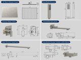 Male NPT Folding Bathtub Shower Faucet, Rain Shower Head System with Bath Tub Faucet Set and 14609428