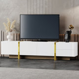 Luxury Fluted TV Stand for TVs Up to 80'', Modern Entertainment Center with Storage Cabinets & 43959037