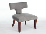 Mid Century Modern Dining Chairs Set of 2, Farmhouse Linen Fabric Upholstered Accent Chair Curved W1143P186367