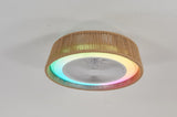 Modern Rustic Ceiling Fan Light with LED RGB Mood Lighting, Rope Woven Design, Quiet Fan, Semi Flush W1340P246413