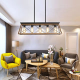 (Same as W134067498/L1003) 5-Light Walnut Farmhouse Chandeliers For Dining Room W1340P206631