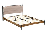 Queen Bed Frame , Upholstered headboard with Charging and Touch sensitive LED Lights, Under Bed W311P416222