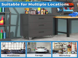 Heavy-Duty Metal Storage Cabinet with Wheels - 3 Drawer Tool Cabinet for Garage, Office, and Home 68821751