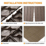 Plastic Interlocking Deck Tiles, 27 Pack, 11.8"x11.8" Waterproof Flooring Tiles for Indoor and 35651296