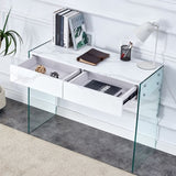 White environmental protection MDF minimalist dresser, desk, desktop computer desk, with double W1151P183696