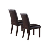 ZNTS Leroux Upholstered Dining Chairs With Button Tufted, Dark Brown SR011078