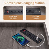 Grey three-layer corner cabinet with charging station 57458485