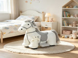 6V Battery Powered Kids Ride On Pony Electric Ride On Horse, with Bear Toy, Music, for 1.5-5 Years 58231137