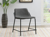 Grey and Black Counter Height Stools with Footrest B062P145615