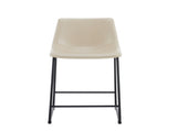 (Set of 2) Vintage Style 24-Inch Armless Industrial Faux Leather Counter Stool with Metal Legs and N780P170743C