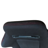 2pcs Left Right Reclinable Sports Bucket Racing Seats Red Stitch Black Cloth 01924813