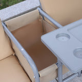 2 Person Porch Swing with Stand, Outdoor Swing with Canopy, Pivot Storage Table, 2 Cup Holders, W2225142480