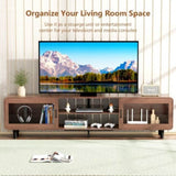 ZNTS TV Stand for 55/60/65/70", Wood Entertainment Center with Power Outlets, Media Console with Sliding 36882263