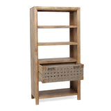 ZNTS 36x15x72" Shelf With Drawer,Natural W2078P179283