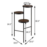 Black and Walnut 3-tier Foldable Plant Stand B062P185701