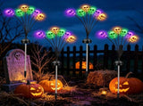 Halloween Solar Skull Lights, 4 Pack Outdoor Decorative LED Skull Stake Lights, Color Changing Green 72244983